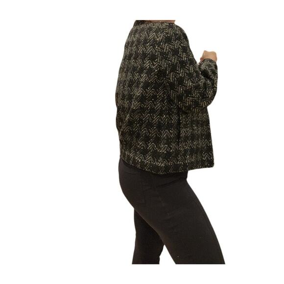 J.Crew Collection Wool Tweed Zip‎ Jacket Black White Size 8 Classic Chic - Picture 8 of 8
